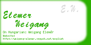elemer weigang business card
