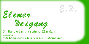 elemer weigang business card